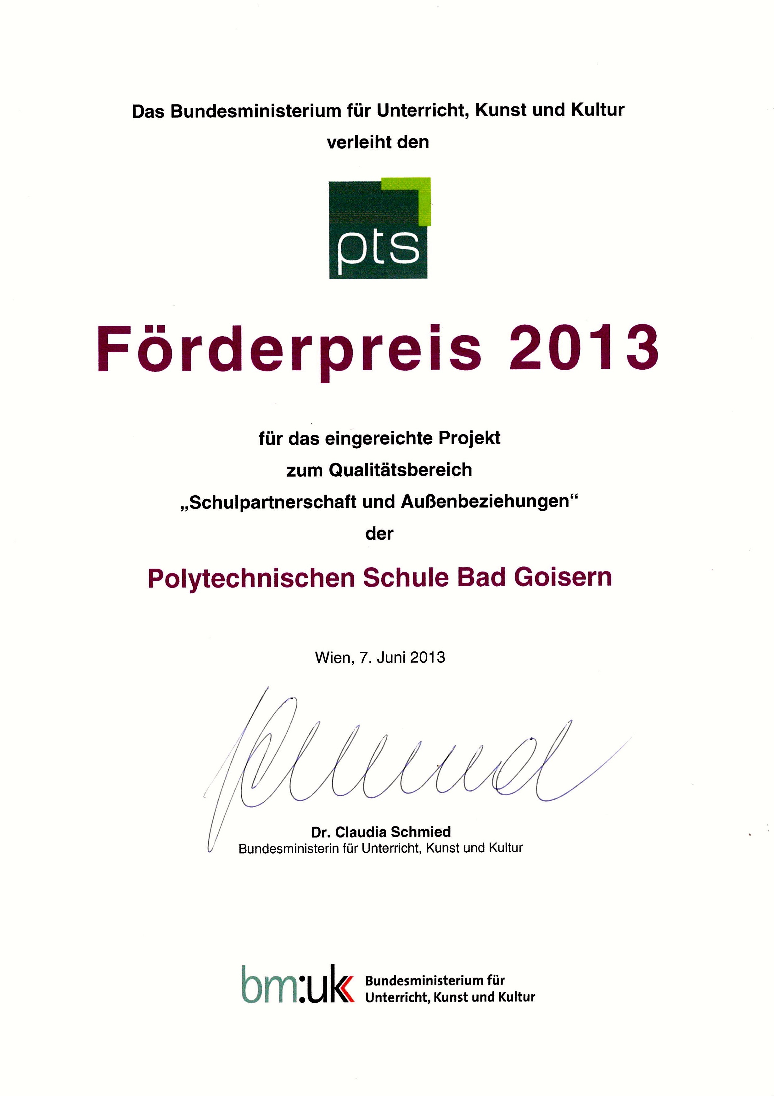 Frderpreis 2013